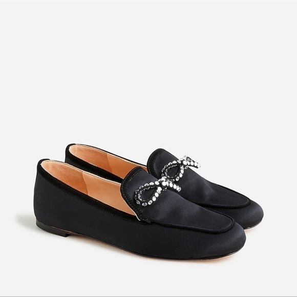 J. Crew Shoes - J. CREW Marie bow loafers in satin Size 8.5 New